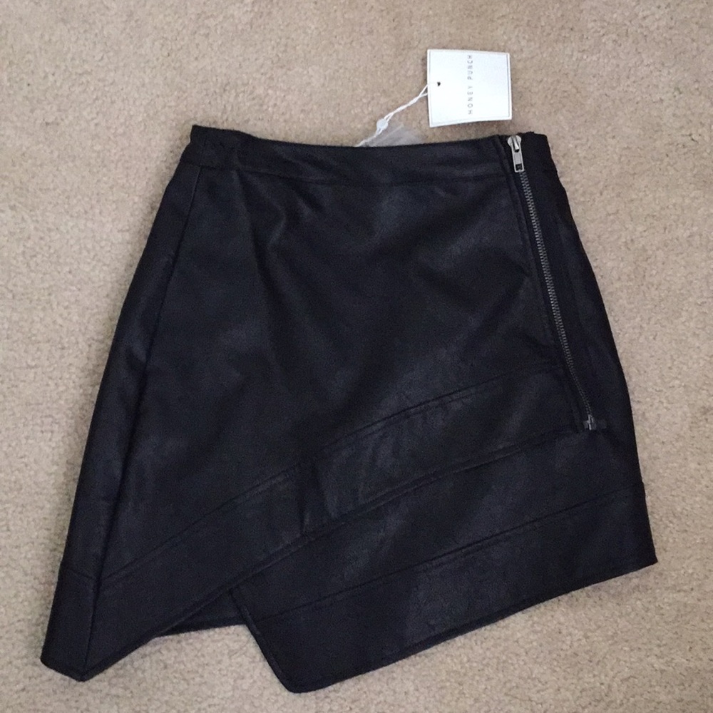 NWT Top Shop black leather skirt